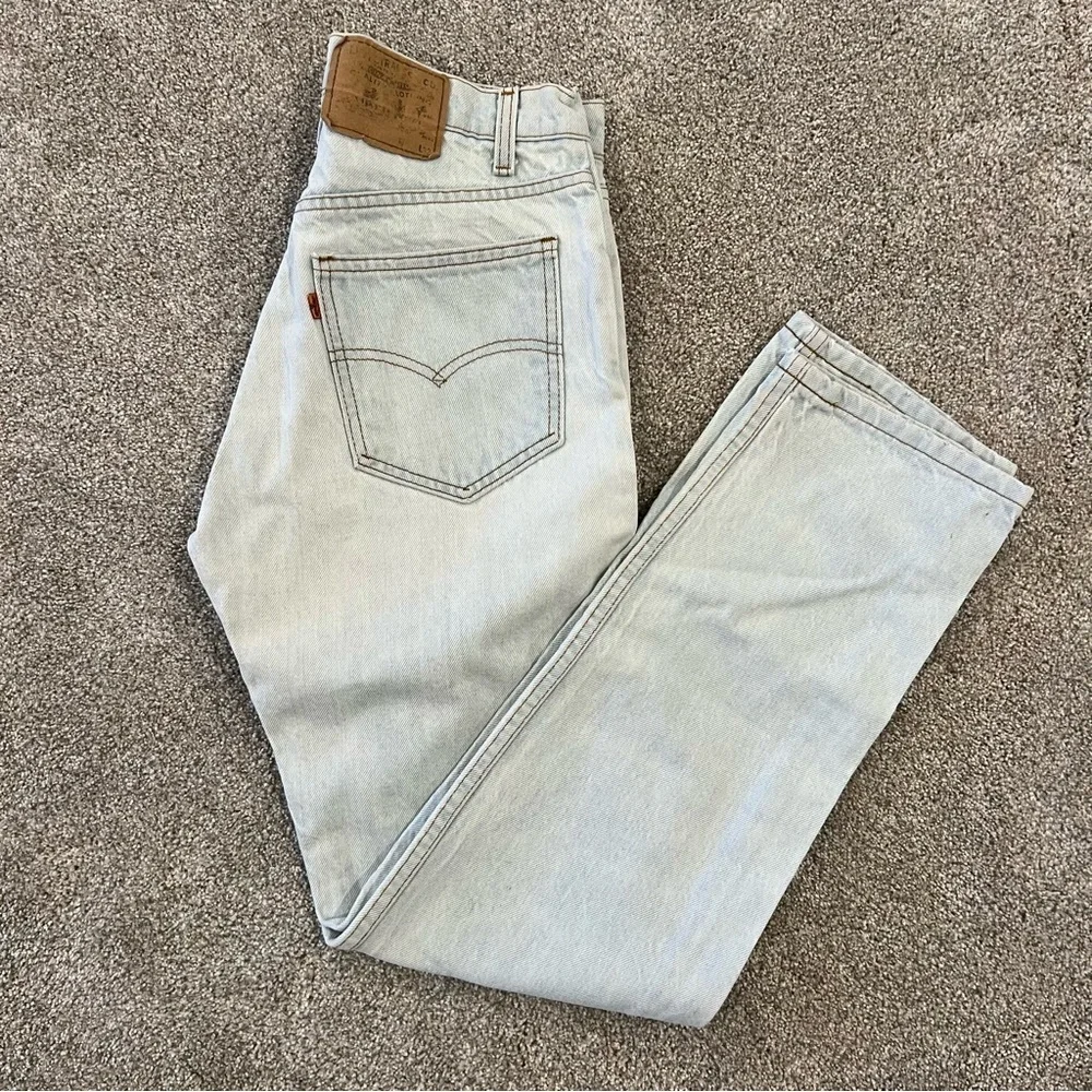 VTG Levi's Blue Jeans Mens 31x32 Orange Tab Vintage Light Wash USA Vintage Levi